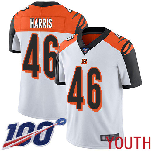 Cincinnati Bengals Limited White Youth Clark Harris Road Jersey NFL Footballl #46 100th Season Vapor Untouchable->youth nfl jersey->Youth Jersey